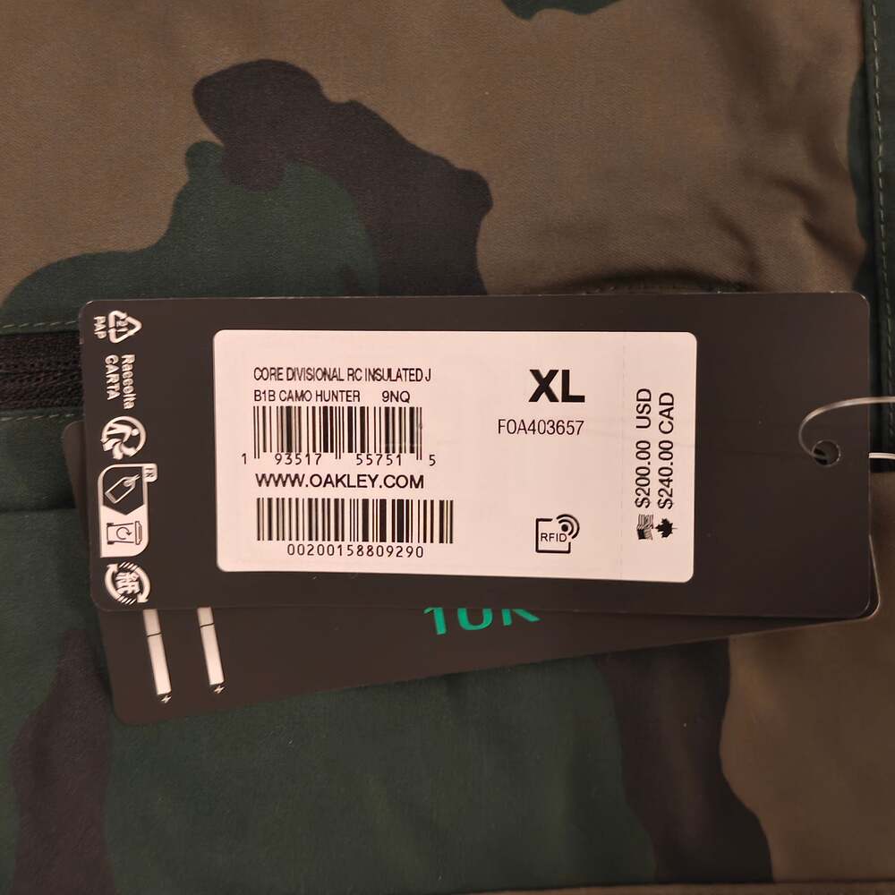 Oakley Core Divisional RC Insulated Jacket B1B Camo Hunter XL - Picture 3 of 7
